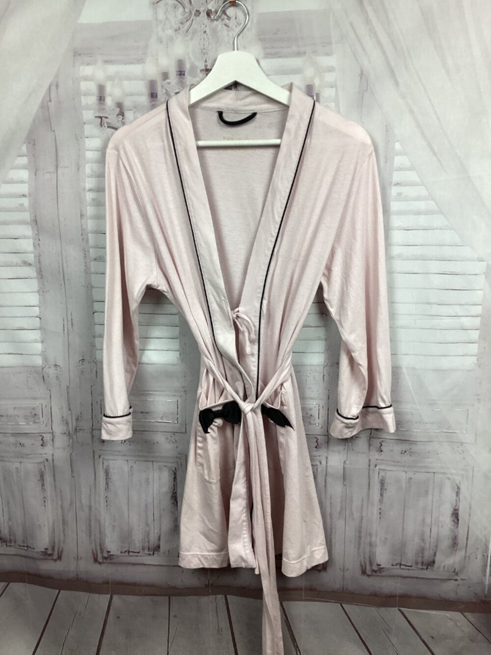 Kate Spade Robe Pink Short with Black Bows Thin M - Picture 7 of 7